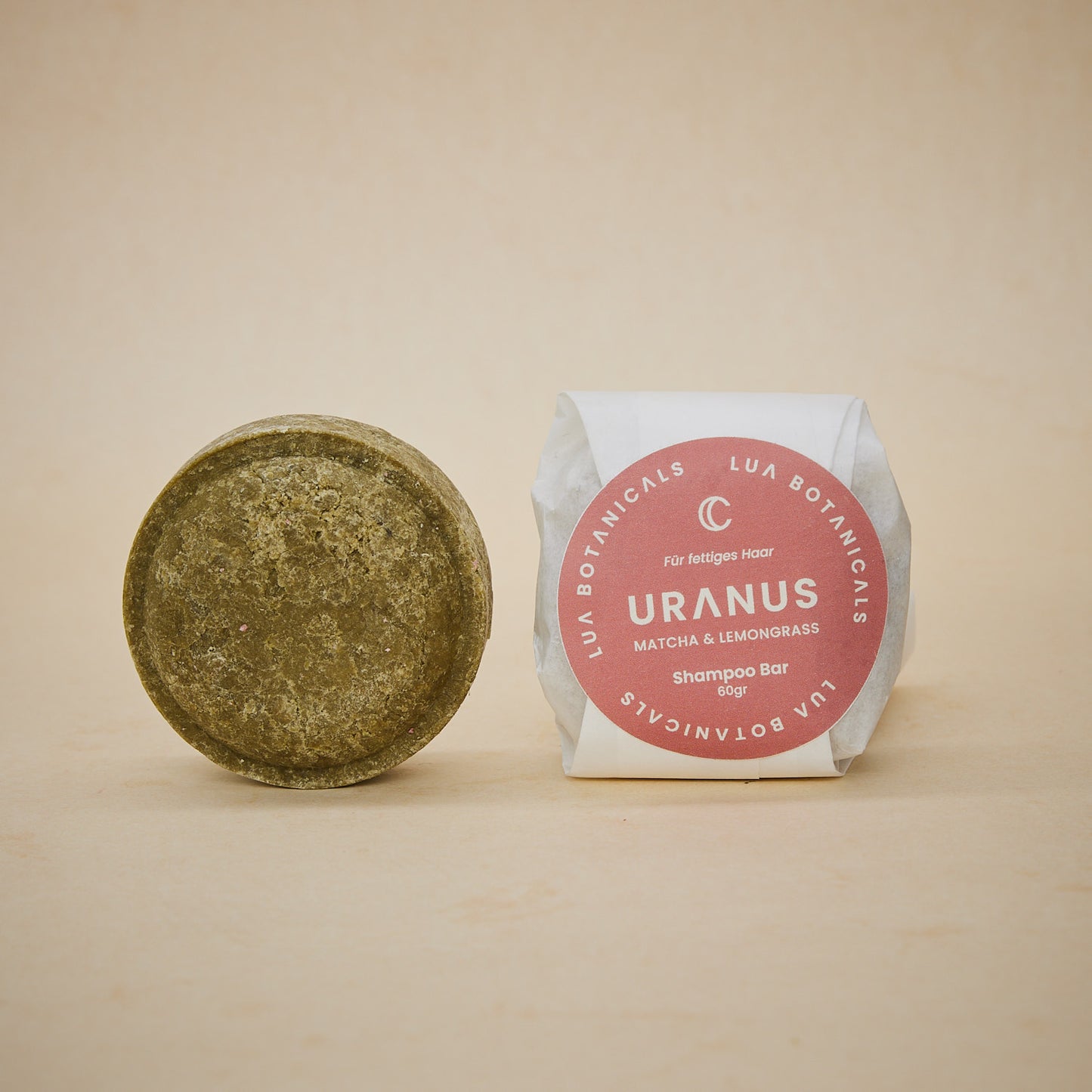 Festes Shampoo „URANUS“ gegen fettiges Haar – mit Matcha & Zitronengrass