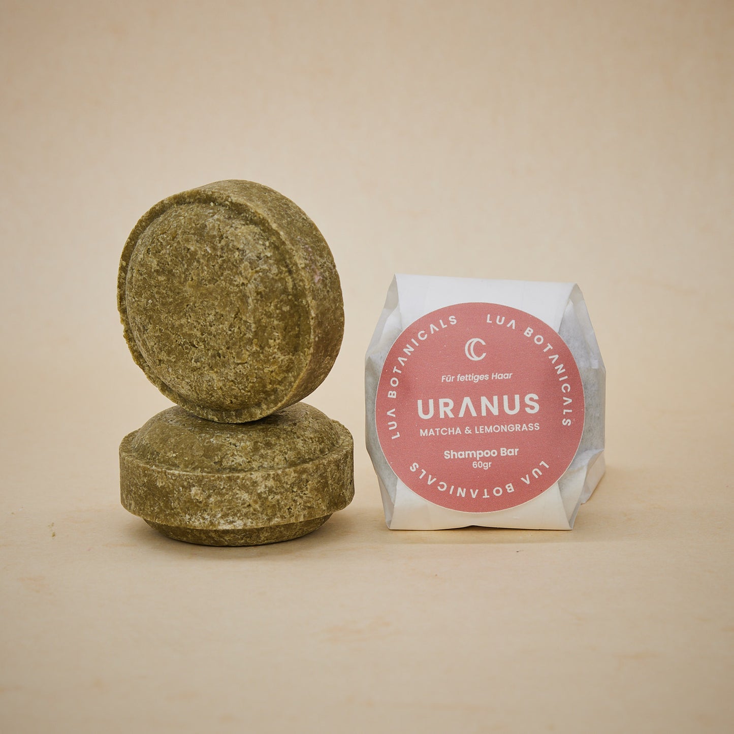 Festes Shampoo „URANUS“ gegen fettiges Haar – mit Matcha & Zitronengrass